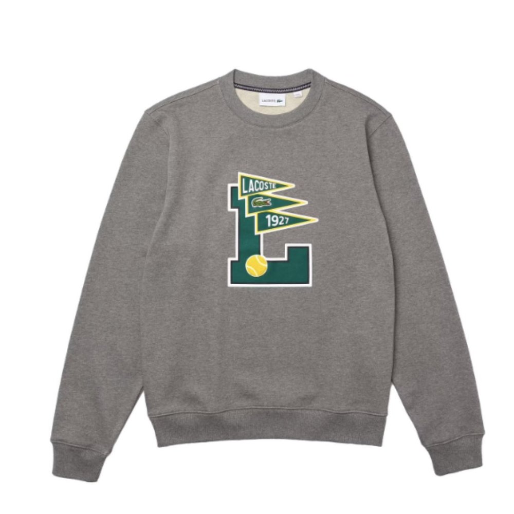 Lacoste Mens Pennants L Badge Cotton Fleece Sweatshirt - SH7419-51-1VQ